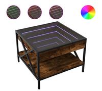 vidaXL Coffee Table with Infinity LED Smoked Oak 50x50x38 cm