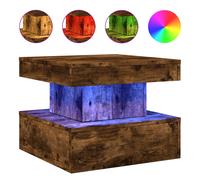 Vidaxl Coffee Table With Led Lights Smoked Oak 50X50X40 Cm