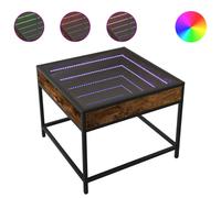 vidaXL Coffee Table with Infinity LED Smoked Oak 50x50x41 cm, Brown