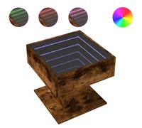 Coffee Table with LED Smoked Oak 50x50x45 cm Engineered Wood