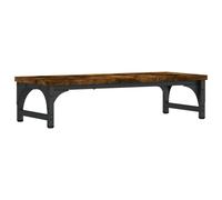 vidaXL Smoked Oak Monitor Stand - Ergonomic Riser for Computer, TV & Laptop - Engineered Wood stand with Adjustable Feet and Additional Storage Space - 55x23x14 cm