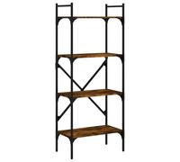 vidaXL Bookcase 4-Tier Smoked Oak 56x31.5x138.5 cm Engineered Wood