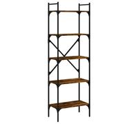 Vidaxl Bookcase 5-tier Smoked Oak 56X31.5X174 Cm Engineered Wood