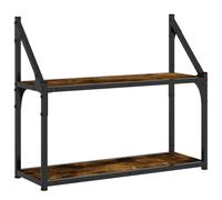 (smoked oak, 60 x 21 x 51 cm) vidaXL 3-Tier Wall Shelf Floating Shelf Wall Mounted Shelf Engineered Wood