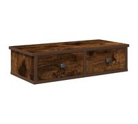 vidaXL Wall Shelf with Drawers Smoked Oak 60x28x15 cm Engineered Wood