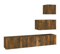 vidaXL 4 Piece TV Cabinet Set Smoked Oak Engineered Wood