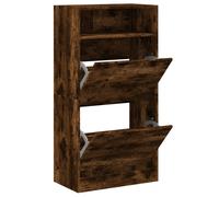vidaXL Shoe Cabinet Smoked Oak 60x34x116 Engineered Wood