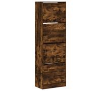 vidaXL Shoe Cabinet with 4 Flip-Drawers Brown Oak 60x34x187.5 cm