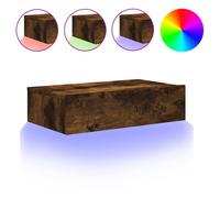 vidaXL TV Cabinet with LED Lights Smoked Oak 60x35x15.5 cm