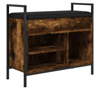 (smoked oak, 65.5 x 32 x 57.5 cm) vidaXL Shoe Bench Storage Bench Hallway Bench Toy Box Bench Engineered Wood