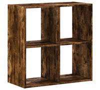 vidaXL Bookcase Smoked Oak 68.5X32X68.5 Cm Engineered Wood, Brown