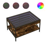 (smoked oak, 70 x 50 x 38 cm) vidaXL Coffee Table with Infinity LED Hallway End Table Side Table Sonoma Oak