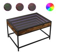 (smoked oak, 70 x 50 x 41 cm) vidaXL Coffee Table with Infinity LED Tea End Table Side Table Grey Sonoma