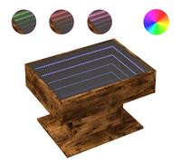 (smoked oak, 70 x 50 x 45 cm) vidaXL Coffee Table with LED End Table Side Table Smoked Oak Engineered Wood