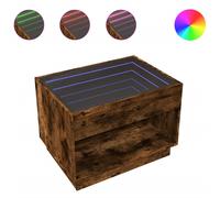 (smoked oak, 70 x 50 x 50 cm) vidaXL Coffee Table with Infinity LED Hallway End Table Accent Side Table