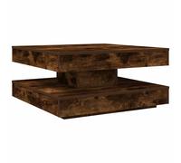 Coffee Table Smoked Oak 70x70x34.5cm Engineered Wood 360° Rotating Storage Shelf