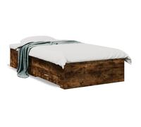 (smoked oak, 75 x 190 cm) vidaXL Bed Frame with Drawers Bed Base Grey Sonoma 140x200 cm Engineered Wood