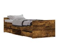 Bed Frame with Headboard and Footboard Mattress Foundation Concrete vidaXL