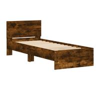 (smoked oak, 75 x 190 cm) vidaXL Bed Frame with Headboard Bedroom Bed Base Mattress Foundation Bedstead