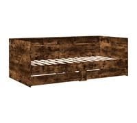 vidaXL Daybed With Drawers Without Mattress Smoked Oak 75X190 cm Small Single, Brown