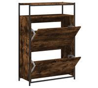 (smoked oak, 75 x 34 x 112 cm) vidaXL Shoe Cabinet with 4 Flip-Drawers Shoe Storage Shelf Rack Grey Sonoma