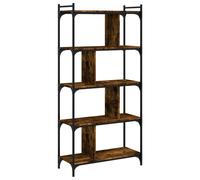(smoked oak, 76 x 32 x 158 cm) vidaXL Bookcase Office 6-Tier Book Shelf Rack Storage Cabinet Engineered Wood