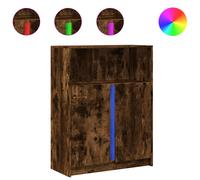 (smoked oak, 77 x 34 x 100 cm) vidaXL Sideboard with LED Side Cabinet Highboard Engineered Wood