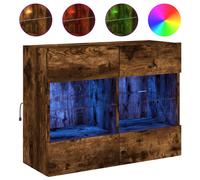(smoked oak, 78.5 x 30 x 60.5 cm/ 1 pcs) vidaXL TV Wall Cabinets with LED Lights TV Wall Unit Storage Floating TV Unit