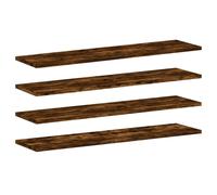 vidaXL Smoked Oak Wall Shelves - Engineered Wood Floating Shelf Set for Display and Storage in Living Room/Office, Easy Clean, 80x20x1.5 cm, 4 pcs