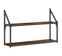 (smoked oak, 80 x 21 x 51 cm) vidaXL 3-Tier Wall Shelf Floating Shelf Wall Mounted Shelf Engineered Wood