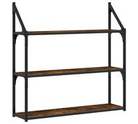 vidaXL 3-Tier Wall Shelf Smoked Oak 80x21x78.5 cm Engineered Wood