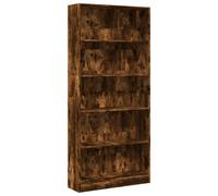 (smoked oak, 80 x 24 x 176 cm) vidaXL Book Cabinet Display Rack Bookshelf Storage Shelf Rack Engineered Wood