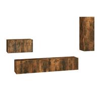 (Smoked oak, 80 x 30 x 30 cm (W x D x H)) vidaXL TV Cabinet Set 4 Piece TV Console Media Unit Cupboard Engineered Wood
