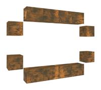 (Smoked oak, 80 x 30 x 30 cm (W x D x H)) vidaXL TV Cabinet Set Engineered Wood Furniture Multi Colours/Sizes 8/10 Piece