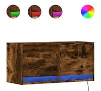 (smoked oak, 80 x 31 x 38 cm) vidaXL TV Wall Cabinet with LED Floating TV Wall Unit Floating TV Cabinet
