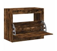 (smoked oak, 80 x 42 x 69 cm) vidaXL Shoe Cabinet with 4 Flip-Drawers Shoe Storage Shelf Shoe Rack Cupboard