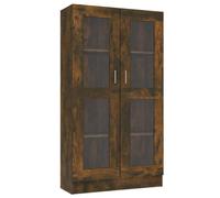 (smoked oak, 82.5 x 30.5 x 150 cm) vidaXL Vitrine Cabinet Book Stand Rack Cupboard Highboard Engineered Wood