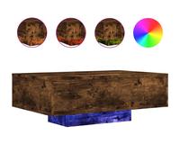 vidaXL Coffee Table with LED Lights Smoked Oak 85x55x31 cm, Brown