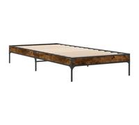 (smoked oak, 90 x 190 cm) vidaXL Bed Frame Home Bed Base Mattress Foundation Engineered Wood and Metal