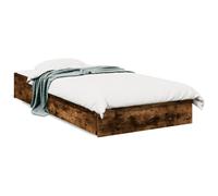 (smoked oak, 90 x 190 cm) vidaXL Bed Frame with Drawers Bed Black 135x190 cm Double Engineered Wood