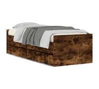 (smoked oak, 90 x 190 cm) vidaXL Bed Frame with Drawers Bedroom Bed Base Mattress Foundation Bedstead
