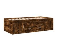 vidaXL Day Bed with Drawers, Guest Bed with Storage Space, Plywood Slats, Sofa Bed for Living Room, Bedroom, Bed, Modern, Smoked Oak, 90 x 190 cm, Wood Material