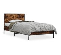 (smoked oak, 90 x 200 cm) vidaXL Bed Frame Home Bed Base Smoked Oak 140x190 cm Engineered Wood and Metal