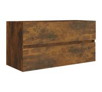 (smoked oak, 90 x 38.5 x 45 cm) vidaXL Sink Cabinet Bathroom Vanity Unit Wall Storage Cupboard Engineered Wood