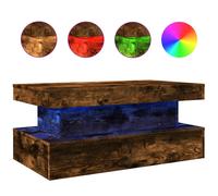 (smoked oak, 90 x 50 x 40 cm) vidaXL Coffee Table with LED Lights Hallway Accent End Table Side Sofa Table