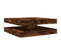 (smoked oak, 90 x 90 x 34.5 cm) vidaXL Coffee Table 360-Degree Rotatable Hallway End Table Tea Side Table