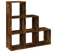vidaXL Room Divider Bookcase 3-Tier Smoked Oak 99x29x99 cm Engineered Wood