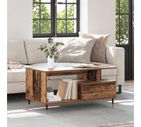 Smoked Oak Coffee Table With Drawer Storage Side Table 90x49x45cm