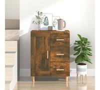 Smoked Oak Sideboard 69.5x34x90cm Engineered Wood & Solid Eucalyptus Modern Look