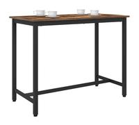 Smoked Oak Table, 100 x 50 x 76.5 cm, Height Adjustable with Steel Frame, Versatile Desk and Side Table for Office, Living Room, Dining Room and Bedroom